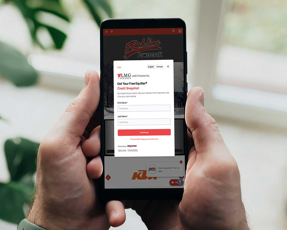A mobile phone displaying the LMG Finance app.